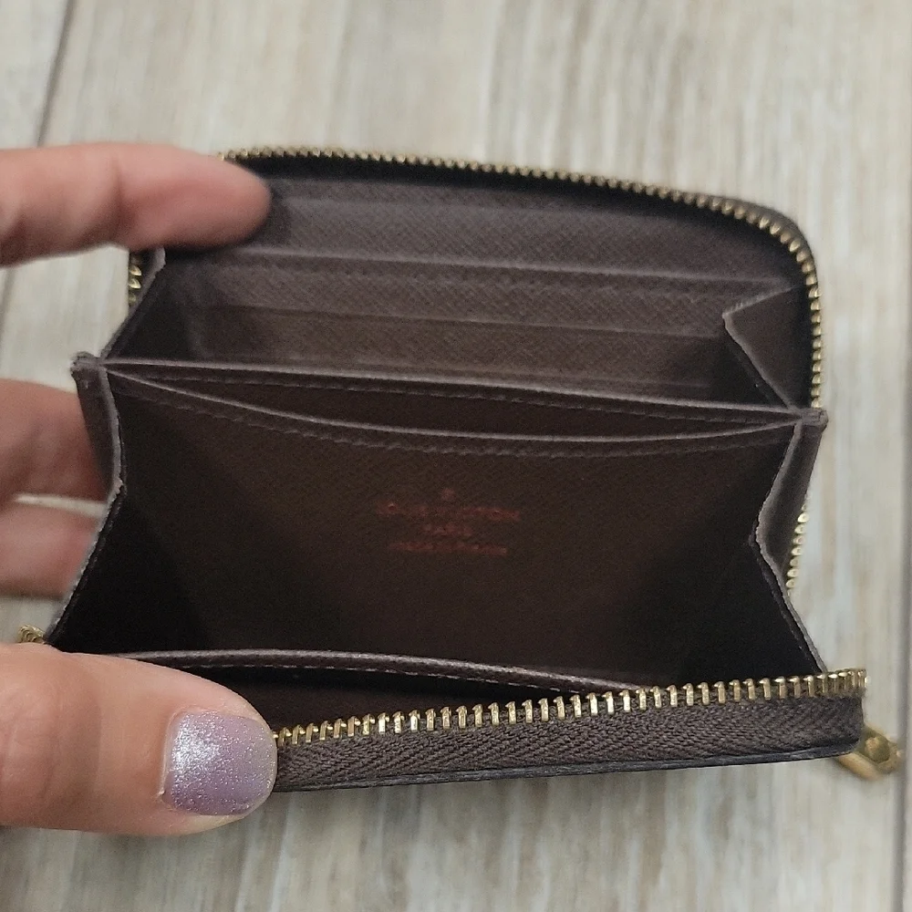 Louis Vuitton Damier Ebene Checkered Zippy Coin Purse